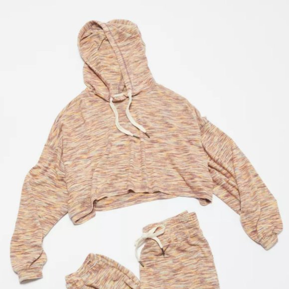 NEW Urban Outfitters Fleece Cropped Hoodie Sweatshirt Small - Picture 1 of 7